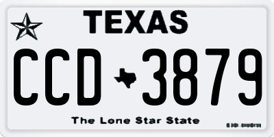 TX license plate CCD3879