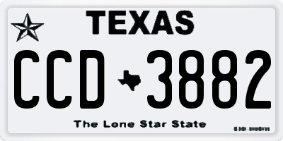 TX license plate CCD3882