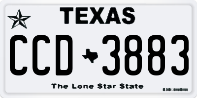 TX license plate CCD3883