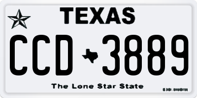 TX license plate CCD3889