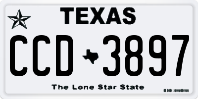 TX license plate CCD3897