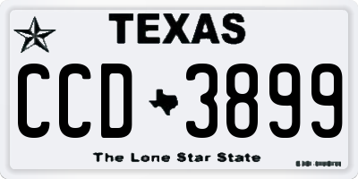 TX license plate CCD3899