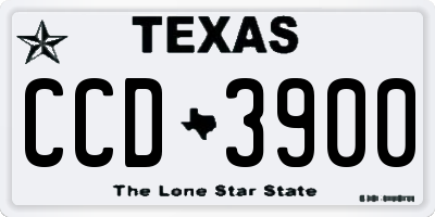 TX license plate CCD3900