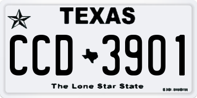 TX license plate CCD3901