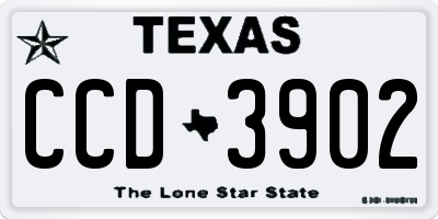 TX license plate CCD3902