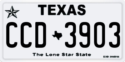 TX license plate CCD3903