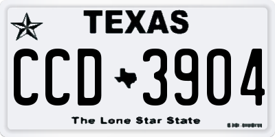 TX license plate CCD3904