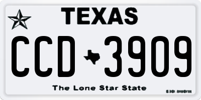 TX license plate CCD3909