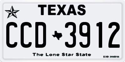 TX license plate CCD3912