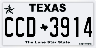 TX license plate CCD3914