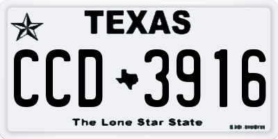 TX license plate CCD3916