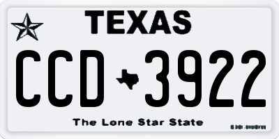 TX license plate CCD3922