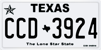 TX license plate CCD3924