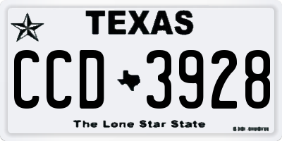 TX license plate CCD3928
