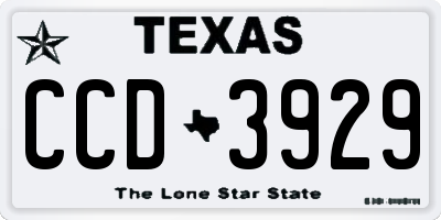 TX license plate CCD3929