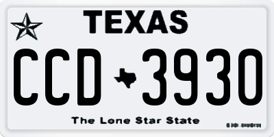 TX license plate CCD3930