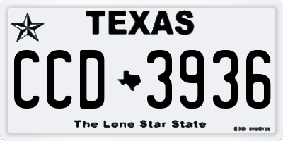 TX license plate CCD3936