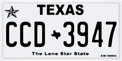 TX license plate CCD3947