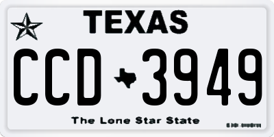 TX license plate CCD3949