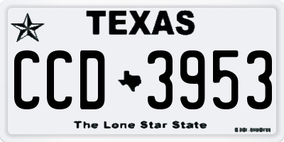 TX license plate CCD3953