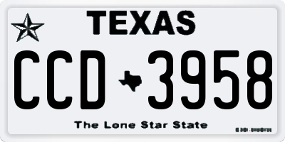TX license plate CCD3958
