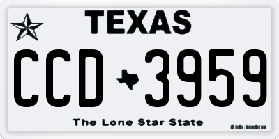 TX license plate CCD3959