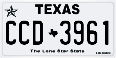TX license plate CCD3961