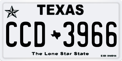 TX license plate CCD3966