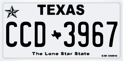 TX license plate CCD3967