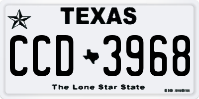TX license plate CCD3968