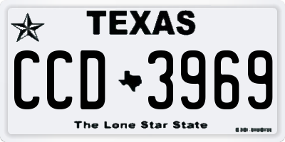 TX license plate CCD3969