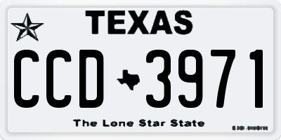 TX license plate CCD3971