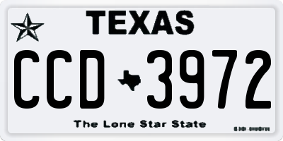 TX license plate CCD3972