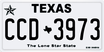 TX license plate CCD3973