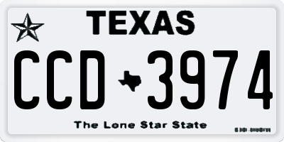 TX license plate CCD3974