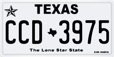 TX license plate CCD3975