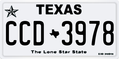 TX license plate CCD3978