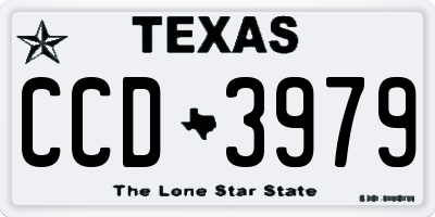 TX license plate CCD3979