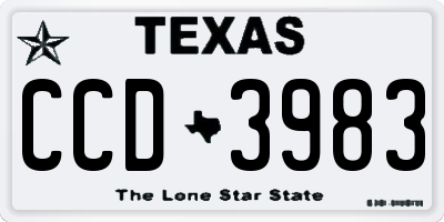 TX license plate CCD3983