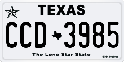 TX license plate CCD3985