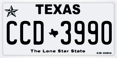 TX license plate CCD3990