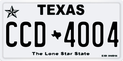 TX license plate CCD4004
