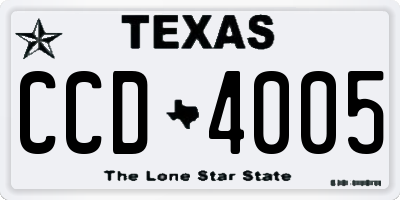 TX license plate CCD4005