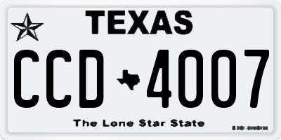 TX license plate CCD4007