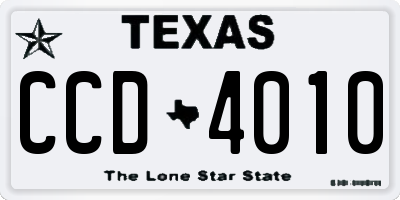 TX license plate CCD4010