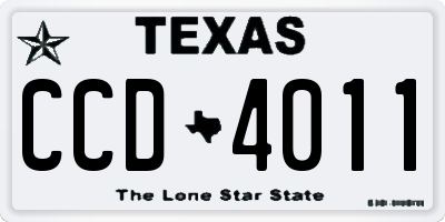 TX license plate CCD4011
