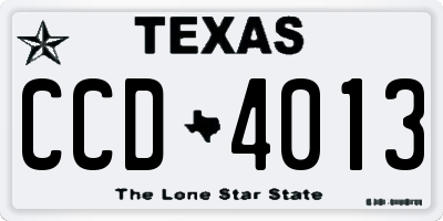 TX license plate CCD4013