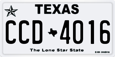TX license plate CCD4016