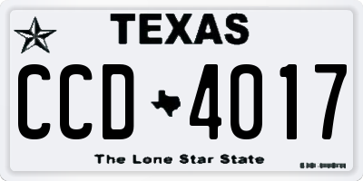 TX license plate CCD4017