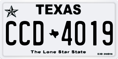 TX license plate CCD4019